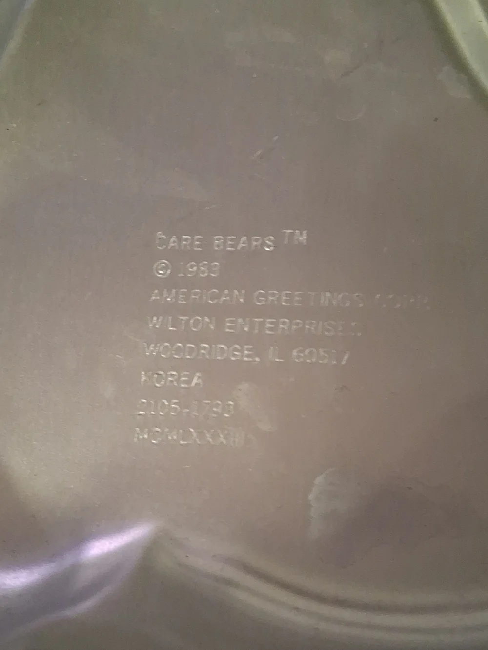 1983 Care Bear Cake Pan Used